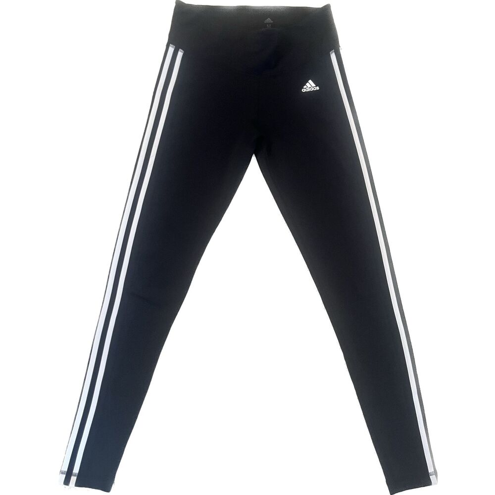 Adidas High Rise 3 Stripe Stretch Women's Leggings (M)